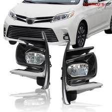 LED DRL Fog Light Fit For 2018-2020 Toyota Sienna W/Switch+Wiring Kit Right+Left