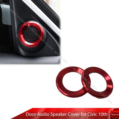 Aluminium Alloy Interior Door Audio Speaker Ring Cover For Honda Civic 16 19 Red Ebay