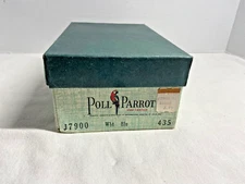 Vintage 50's/60's Poll Parrot Childs Baby White Leather Laceup Shoes W/ORIG BOX