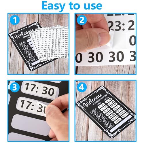 2Pcs Business hours sign Open hours signs for business Changeable store black - Picture 8 of 8