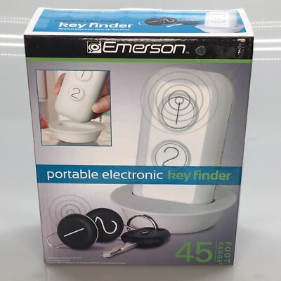 Emerson Portable Electronic Key Finder 45 foot range for 2 keys *Open Box*