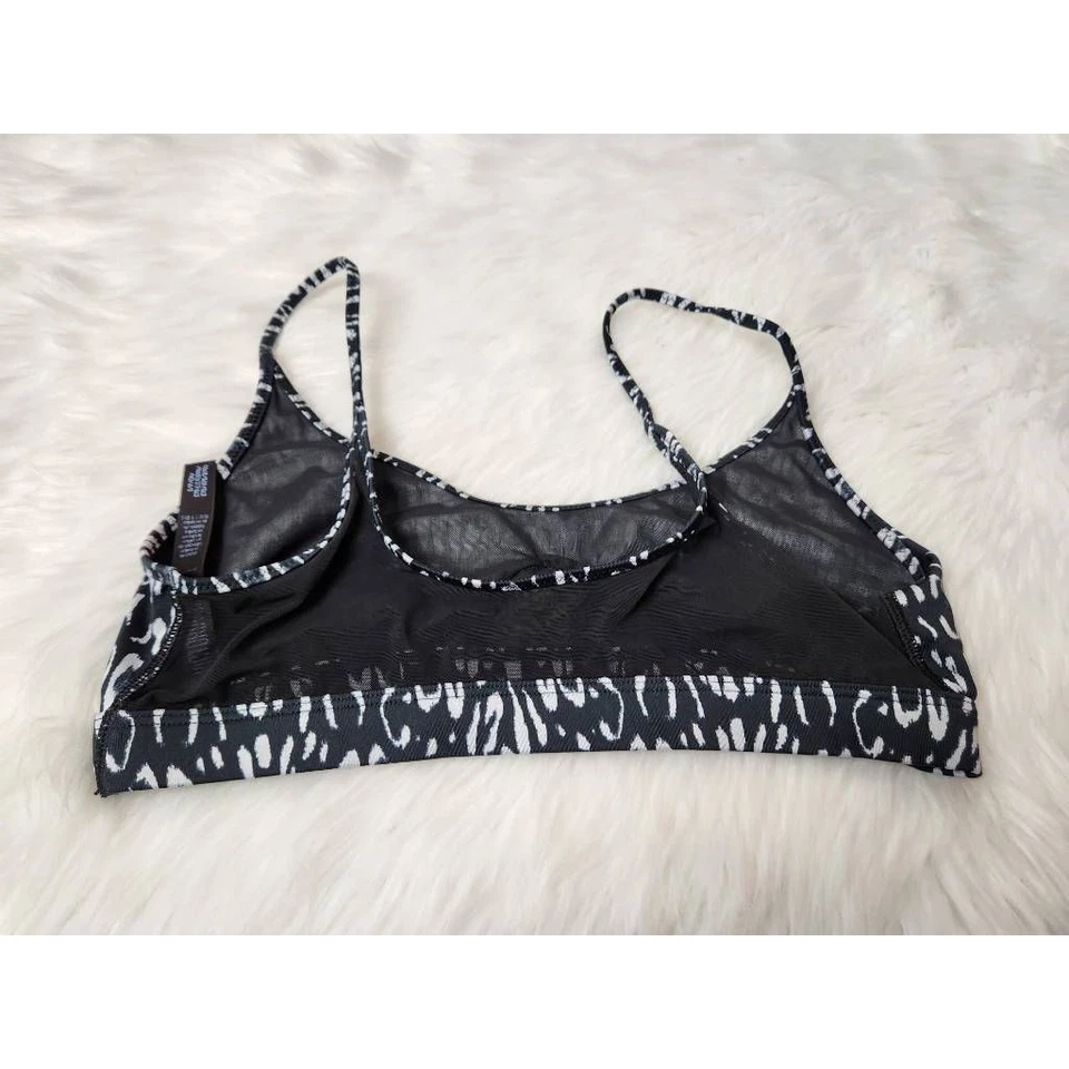 Sujetador deportivo para mujer Victorias Secret negro blanco recortado yoga ropa deportiva top malla S Foto 2 de 3