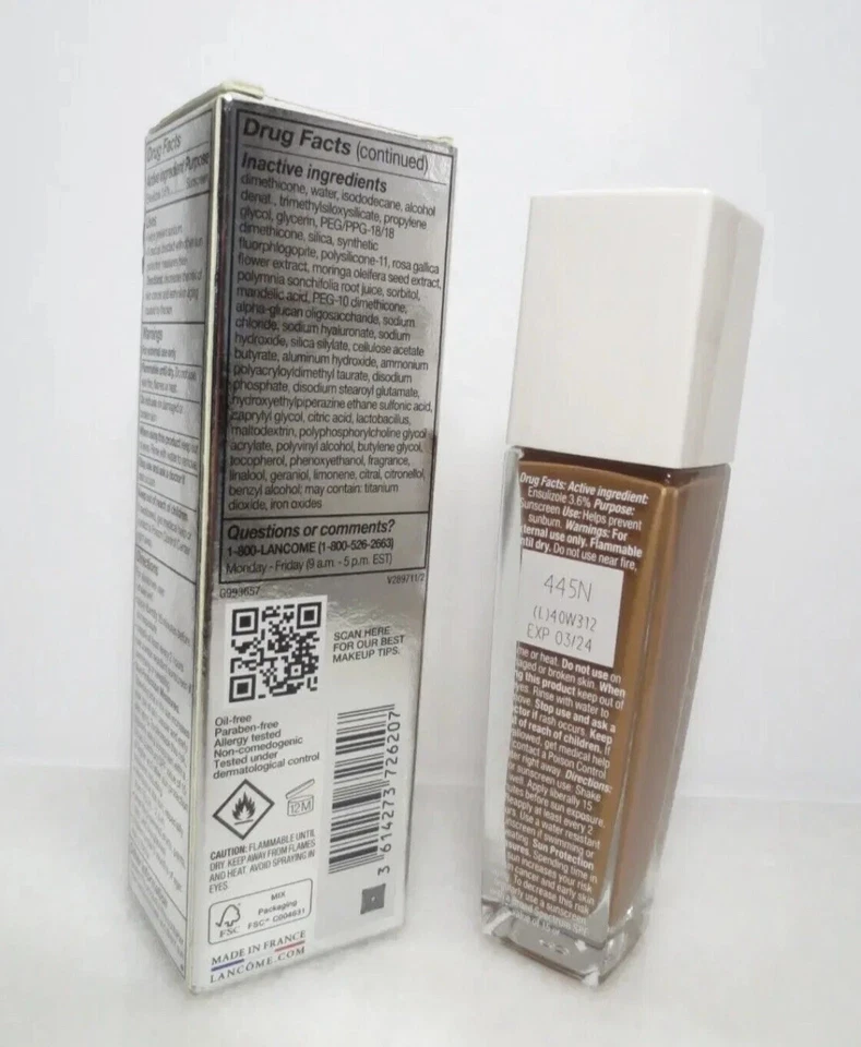 Lancome Teint Idole Ultra Wear Care & Glow Foundation 445N ~ SPF 27 ~ - Image 2 of 2