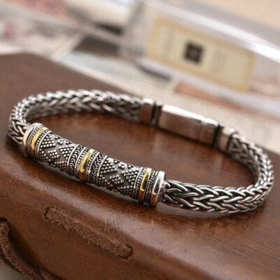 Echt 925 Sterling Silber Damen Herren 5,5 mm Rund Gewebt Weizen Gliederarmband Geschenk