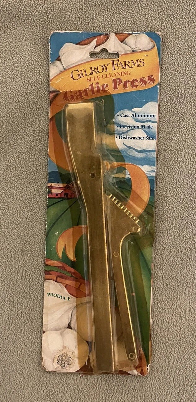 Vintage Gilroy Farms Self Cleaning Garlic Press New Broken Seal Cast Aluminum
Opens in a new window