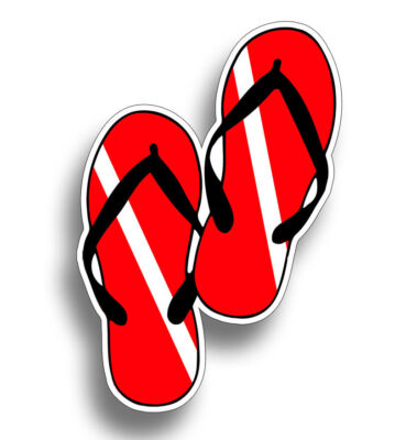 Diver Down Flip Flop Scuba Dive Flag Sticker Decal