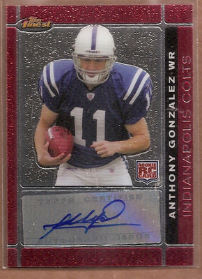 2007 Finest Rookie Autographs #131 Anthony Gonzalez Auto FB