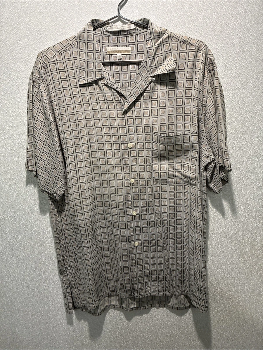 Perry Ellis Silk Button-Up Casual Button-Down Shirts for Men for