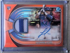  Luisangel Acuna RC Orange RPA Auto /25 01/25 Bookend Rookie Patch Auto Mets