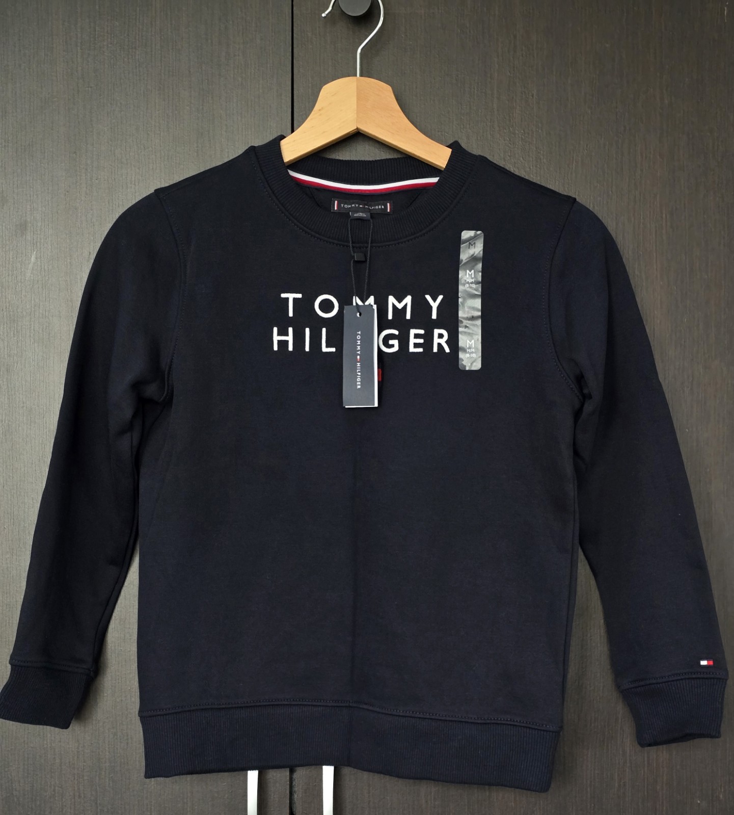 Tommy Hilfiger Essential Crew Sweatshirt Black Junior Age 8-10 image 7