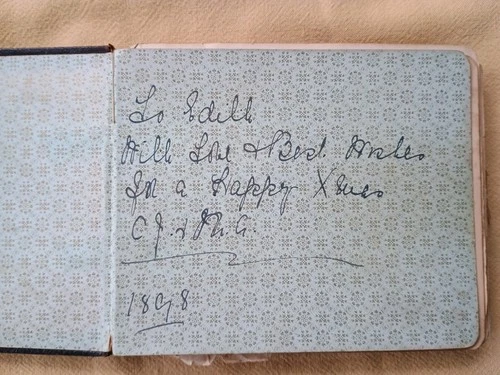 ANTIQUE AUTOGRAPH ALBUM FRIENDSHIP BOOKS W/ HANDWRITTEN POEMS DRAWINGS 1898