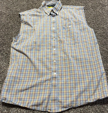 Camiseta sin mangas Wrangler Western hecha en casa sin mangas para hombre Camisa con botones Vaquero L