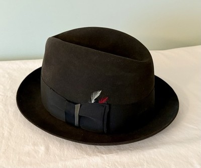 Vintage Men s Resistol Self-Conforming Black Beaver XXX Kitten Finish Fedora Hat