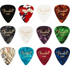 Fender 351 Shape Celluloid Medley Guitar Picks 12-pack Thin 12 Pack