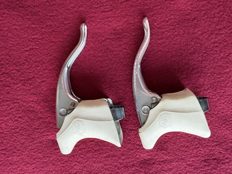 Campagnolo Récord Brake Levers With Original White Hoods, Very Good