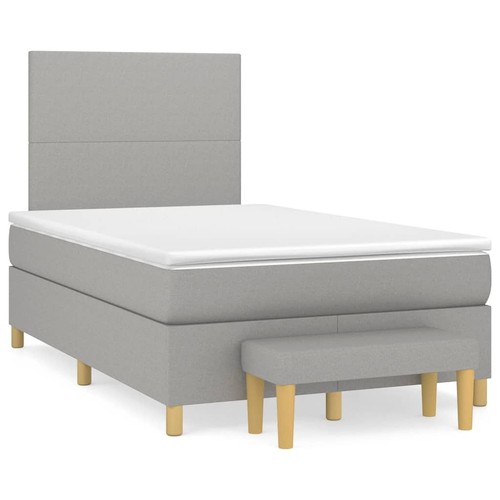 Giroletto a Molle con Materasso Grigio Chiaro 80x200 cm Tessuto