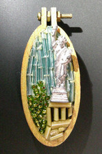 Vintage Small Glass Mosaic Ornament by Artist Caryn Brown