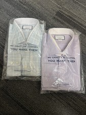 2 New Charles Tyrwhitt Patterned Non-Iron Classic Fit Mens Dress Shirt 18/35