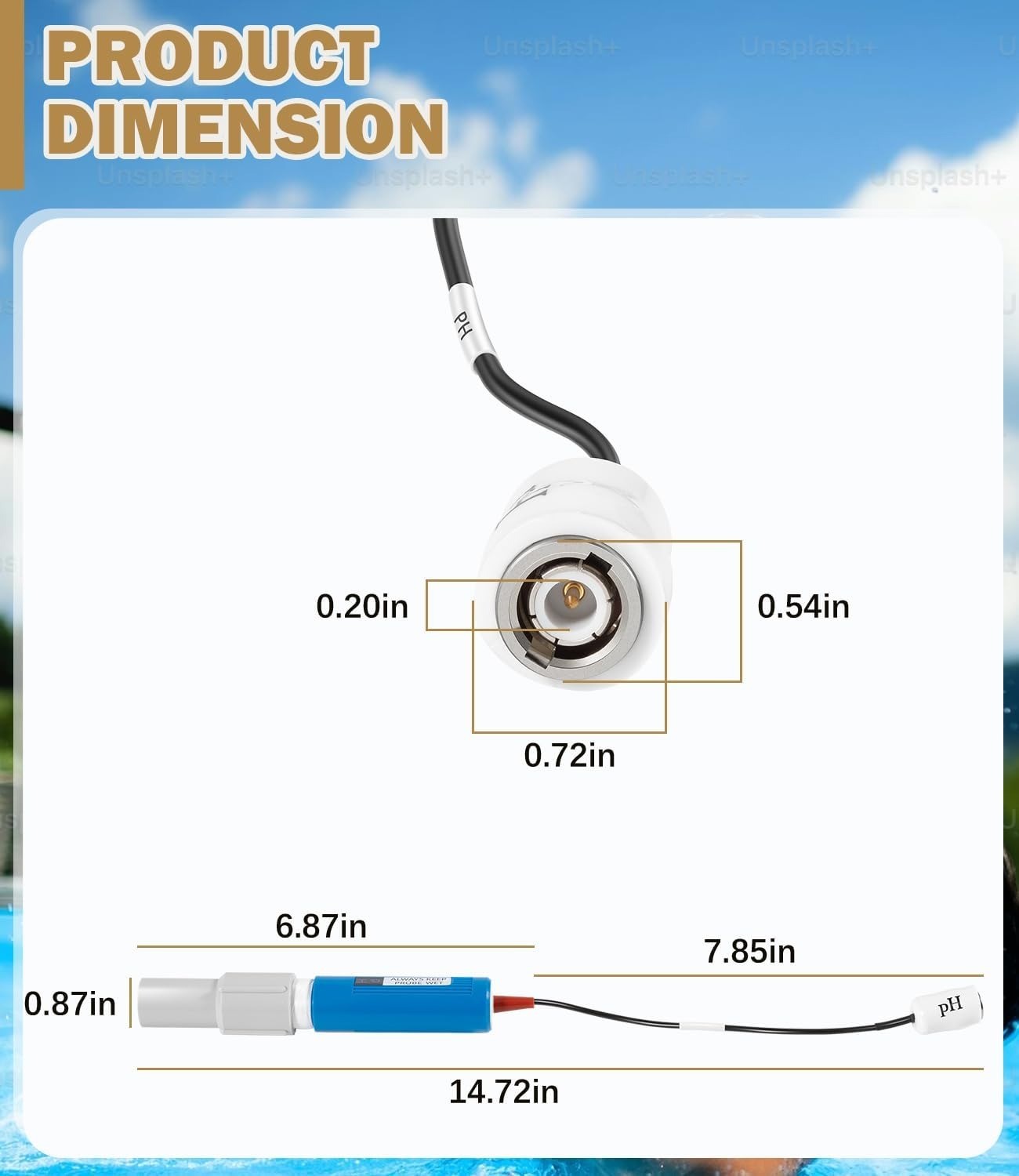 For Hayward GLX-Probe-PH PH Probe Replacement for Sense and Dispense Automation