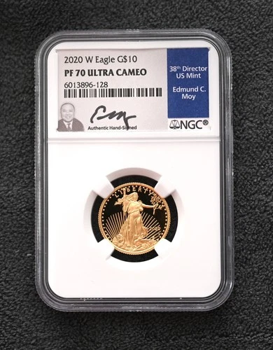 2019-1/14 OZ GOLD AMERICAN EAGLE-NGC PF70 (Edmond C Moy Signed)