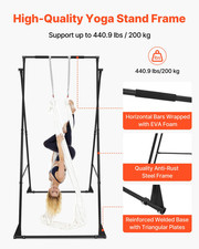 Aerial Yoga Stand 440LB Triangular Rig w/6.6yd Hammock Adjustable