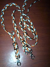 Tan/Black/Orange Paracord Barrel Reins NEW