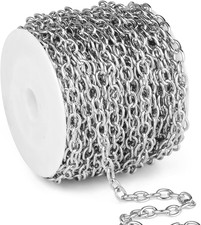 33FT 5Mm Stainless Steel Chains Rolo Cable Chains Roll for Jewelry Making Stai
