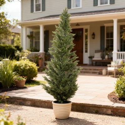 5FT artificial cypress tree realistic indoor and outdoor fake pruning plant