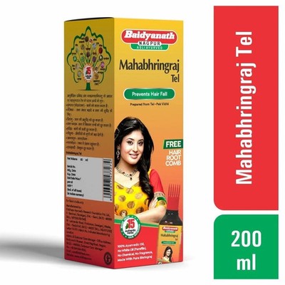 Baidyanath Mahabhringraj Oil Ayurvedic Hair Oil - (200 Ml) + Free Hair Root Comb