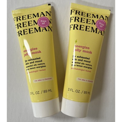 Freeman Energize Jelly Facial Mask 3 fl oz Cleanser Yuzu Lemon Lot Of 2