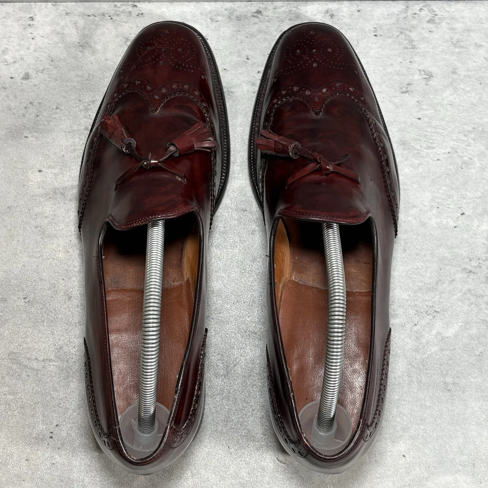 Church's Shell Cordovan Wingtip Tassel Loafer Mens 9D Dress Custom Grade England - Image 3 of 4