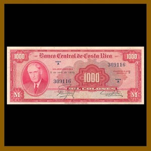 Costa Rica 1000 Colones, 1973 P-226c XF