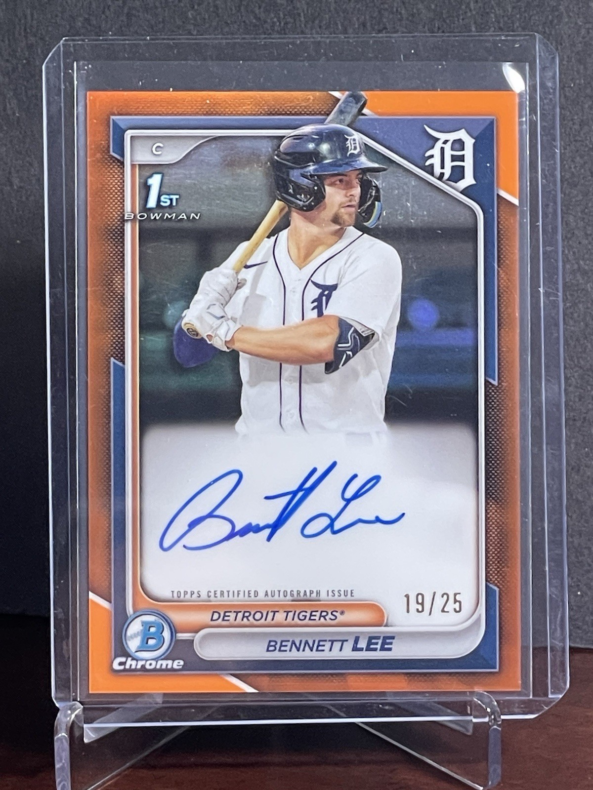 2024 Bowman Chrome #CPA-BL Bennett Lee 1st Bowman Orange Refractor Auto /25