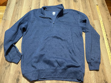 Mountainaire Sweater, Men's Size Large Blue Pullover Quarter Zipper