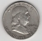 1960 D FRANKLIN HALF DOLLAR 90% SILVER DENVER MINT .50¢ UNITED STATES OF AMERICA