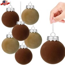 12 PCS Christmas Large Velvet Balls Ornaments 3.14In Shatterproof Tree Hanging P