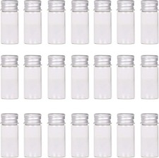 24 Sets 10Ml Glass Vials Small Bottles Mini Tiny Jars with Aluminum Screw Caps S