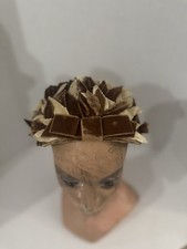 Vintage Fascinator Velour Feathers Kentucky Derby Style EST Circa 1960-1960s