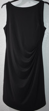Jessica Howard 14 Sleeveless Dress Stretch Lined Gathered Side Ruching Black