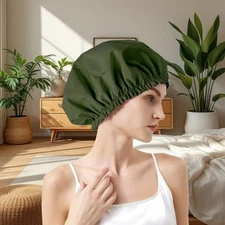 Waterproof Shower Cap for Women & Men - Reusable TPU Hair Protector