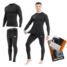 Skiunterwäsche Thermo Unterwäsche Set Funktionswäsche SCHWARZ S-XL Winter HERREN