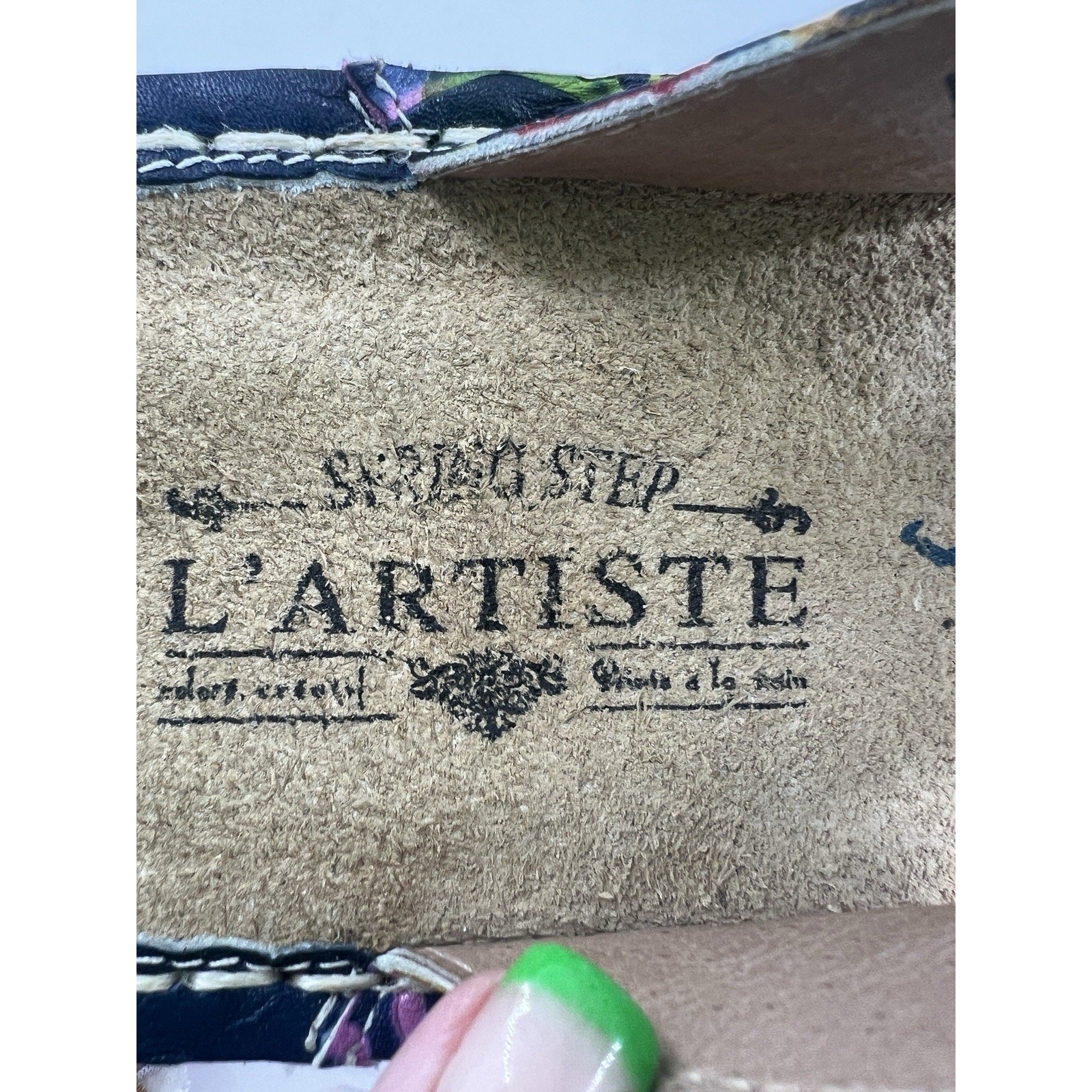 Spring Step L'Artiste Womens Aldora Sandals Size 37 US 7 Blue Red Flip Flop