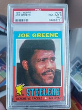 1971 Topps JOE GREENE Rookie #245 - PSA 8 Mc Steelers Hof Mean Joe RC SHARP CARD
