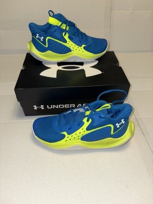 Under Armour Jet '23 Low Team Royal Size 6.5Y 3026635-400 Yellow & Blue
