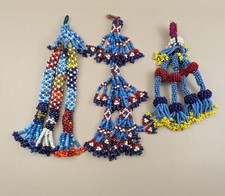 Beaded Tribal Tassels Trio of Vintage Non-Matching Kuchi Kochi Crafts 20326 