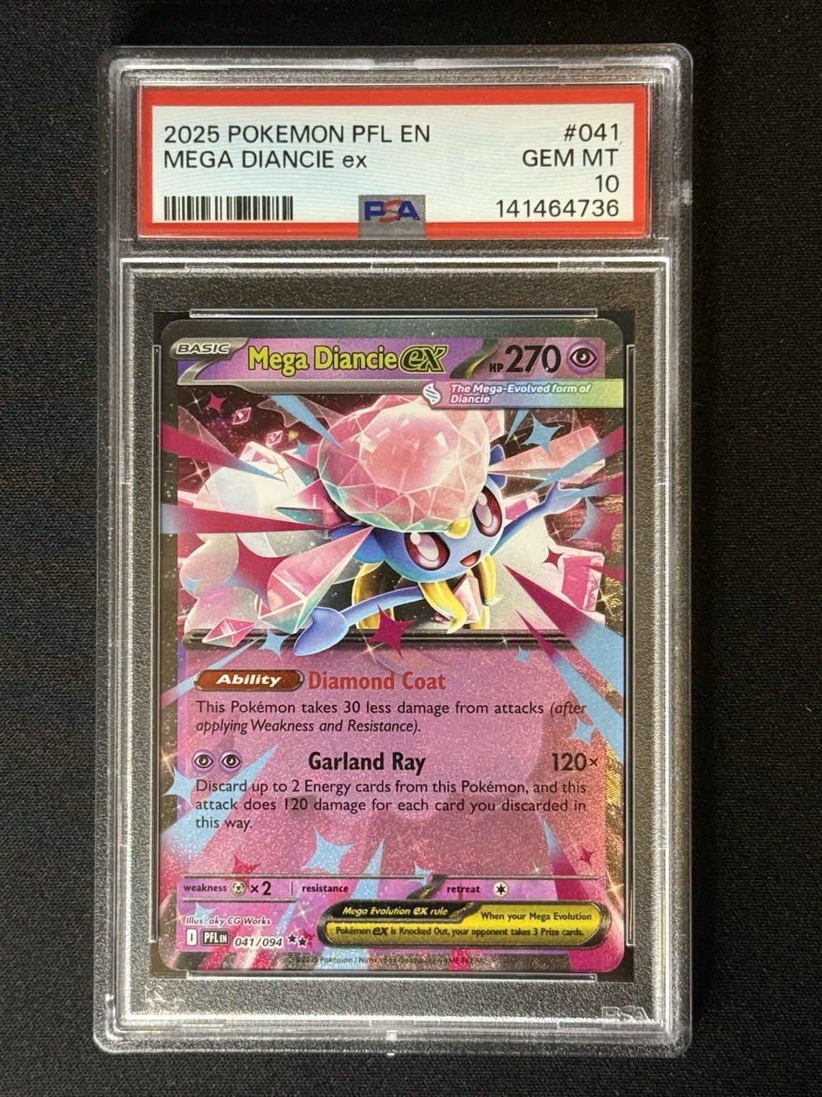 2025 Pokemon TCG PFL EN Mega Diancie Ex #41 PSA 10 Gem Mint