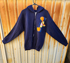 Vintage 1990s Disney Catalogue Tigger Zip-Up Hoodie Dark Blue Made In USA
