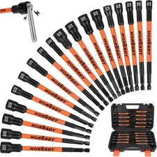 HORUSDY 18Pcs Nut Driver Set SAE and Metric, Impact Magnetic Nut Driver for impa