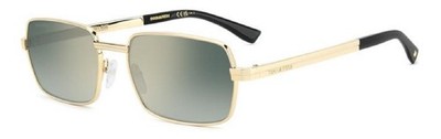 Dsquared2 D2 0192/S 000 EZ Gold Green Shaded Flash Geometric Luxury Sunglasses