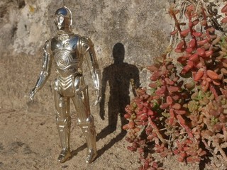 RARE JOUET FIGURINE ARTICULEE ROBOT C3PO Z6PO STAR WARS GMFGI HONG KONG 1977
